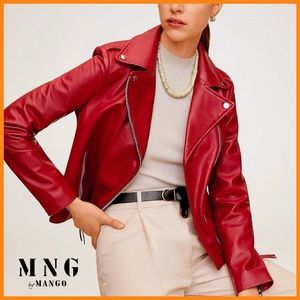 Nwot Mango leather jacket